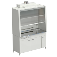 Шкаф вытяжной с подводом воды с ВЗБ светильником 1520х750х2160 мм, раб. поверхность - НЕРЖАВЕЮЩАЯ СТАЛЬ