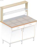 Стол пристенный физический с закрытой тумбой ЛАБ-1200 ПКТ