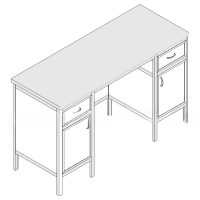 Стол лабораторный с двумя тумбами МА-3н