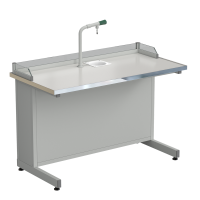 Стол ученический с подводом воды, с бортиком 1212х610х840 мм, раб. поверхность - LABGRADE-лайт