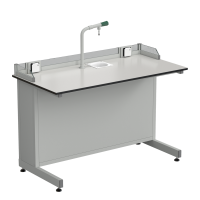 Стол ученический с подводом воды, с бортиком и розетками 1200х600х840 мм, раб. поверхность - LABGRADE