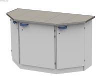 Стол торцевой на опорной металлической тумбе ЛАБ-PRO СТОТМ 150.75.90 KG-ESS