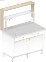 Стол пристенный химический с закрытой тумбой ЛАБ-1200 ПФТМ