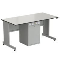 Стол ученический с сервисной стойкой, с электрикой 1500х750х760 мм, раб. поверхность - LABGRADE