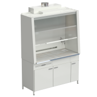 Шкаф вытяжной с подводом воды с ВЗБ светильником 1520х750х2160 мм, раб. поверхность - КЕРАМИКА