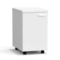 Тумба подкатная дверь левая 400х540х670 мм, средняя, белый металл - СТАЛЬ