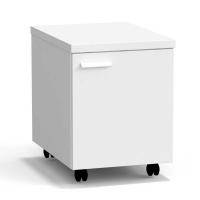 Тумба подкатная дверь правая 400х540х530 мм, низкая, белый металл - СТАЛЬ