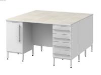 Стол островной высокий на опорных тумбах Modern -1500 СОТКп в