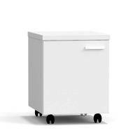 Тумба подкатная дверь левая 400х540х530 мм, низкая, белый металл - СТАЛЬ