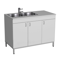 Стол-мойка СТм-107 корпус ЛДСП серия "Стандарт" (столешница постформинг)