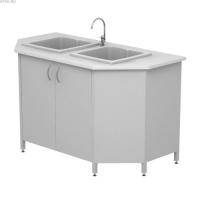 Мойка лабораторная торцевая Mod. - 1500 Т МПЛ-2 Двойная врезная