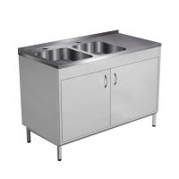 Стол-мойка СТм-106...._1 корпус металл серия "Стандарт" (столешница нерж сталь), мойки глубиной 250 мм