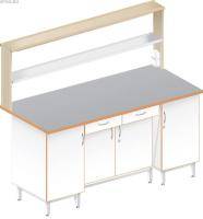 Стол пристенный физический с закрытой тумбой ЛАБ-1800 ПТТ