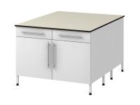 Стол островной на двух опорных металлических тумбах Modern - 1200 ОТЯ (керамическая плитка)