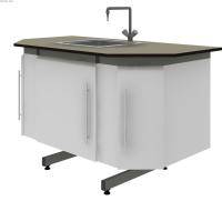 Стол торцевой с мойкой с тремя дверями Eco Кат. N 341510