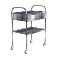 Стол инструментальный с ящиком нержавеющая сталь колеса резина СИн-2н