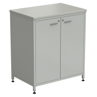 Шкаф-тумба серая 2 двери 910х615х1060 мм, раб. поверхность - ЛАМИНАТ СЕРЫЙ