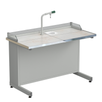 Стол ученический с подводом воды, с бортиком 1212х610х840 мм, раб. поверхность - КЕРАМИКА