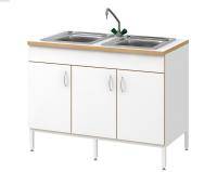 Стол-мойка СОВЛАБ 1200 НЖ-2, двойная