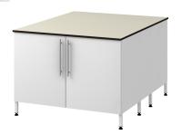 Стол островной на двух опорных металлических тумбах Modern-1200 ОТД