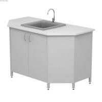 Мойка лабораторная торцевая Mod. - 1500 Т МFr Одинарная врезная