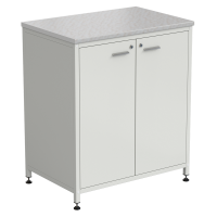 Шкаф-тумба белая 2 двери 910х615х1060 мм, раб. поверхность - ЛАМИНАТ БЕЛЫЙ