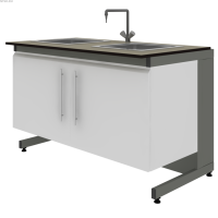 Стол-мойка 1200 двойная с подвесной металлической тумбой Eco Кат. N 341210