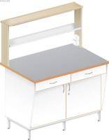 Стол пристенный физический с закрытой тумбой ЛАБ-1200 ПТТ