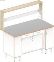 Стол пристенный физический с закрытой тумбой ЛАБ-1500 ПТТ