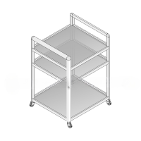 Стол инструментальный алюминиевый профиль, стекло МА-СИ-3