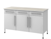 Стол пристенный на опорной металлической тумбе Modern -1500 ПТЯ (керамическая плитка)