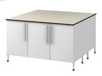 Стол островной на двух опорных металлических тумбах Modern-1500 ОТД