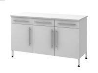 Стол пристенный на опорной металлической тумбе Modern -1500 ПТЯ