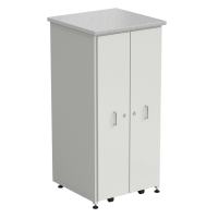 Шкаф 2 выдвижные вертикальные секции 640x630x1350 мм ламинат белый, белый металл
