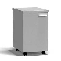 Тумба подкатная дверь левая 400х540х670 мм, средняя, серый металл - СТАЛЬ