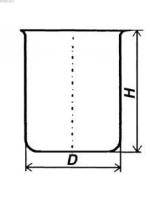 Стакан кварцевый высокий без носика ВБН 1600 мл | ГОСТ 19908-90