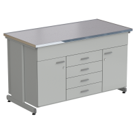 Стол-тумба 2 двери + 5 ящиков 1500х750х900, МОНОЛИТНЫЙ КЕРАМОГРАНИТ