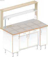 Стол пристенный химический с закрытой тумбой ЛАБ-1500 ПКТМ