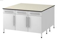 Стол островной на двух опорных металлических тумбах Modern -1500 ОТЯ