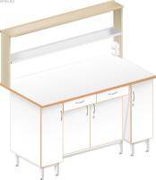 Стол пристенный физический с закрытой тумбой ЛАБ-1500 ПЛТ