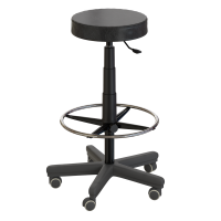 Табурет лабораторный на роликах (высота 620-760 мм) (кожзам)