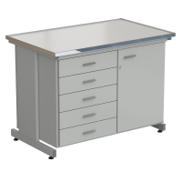 Стол-тумба 1 дверь (правая) + 5 ящиков 1212х750х900, LABGRADE-лайт