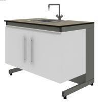 Стол-мойка 1200 одинарная с подвесной металлической тумбой Eco Кат. N 341201