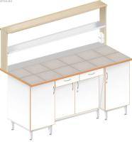 Стол пристенный физический с закрытой тумбой ЛАБ-1800 ПКТ