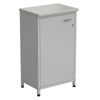 Шкаф-тумба серая 610х450х1060 мм, серый металл, раб. поверхность - ЛАМИНАТ СЕРЫЙ