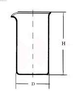 Стакан кварцевый высокий с носиком ВН 1600 мл | ГОСТ 19908-90