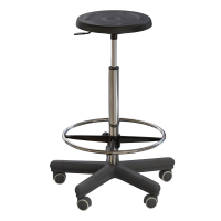 Табурет лабораторный на роликах (высота 620-760 мм) (полиуретан)