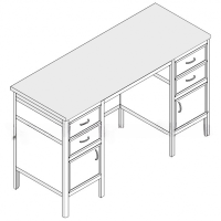 Стол для врача рабочий с двумя тумбами МА-3