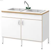 Стол-мойка СОВЛАБ 1200 МПЛ-2 врезная двойная п/пропилен