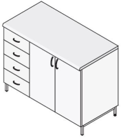 Стол-тумба СЛ-112/1. корпус металл серия "Стандарт"